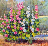 Tariq, 36 x 36 Inch, Oil on Canvas, Floral Painting, AC-TRQ-006
